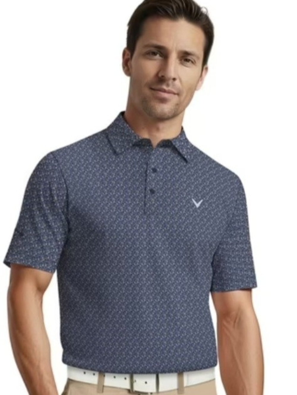 Callaway Geometric Pattern Performance Stretch Polo Mens Size Medium